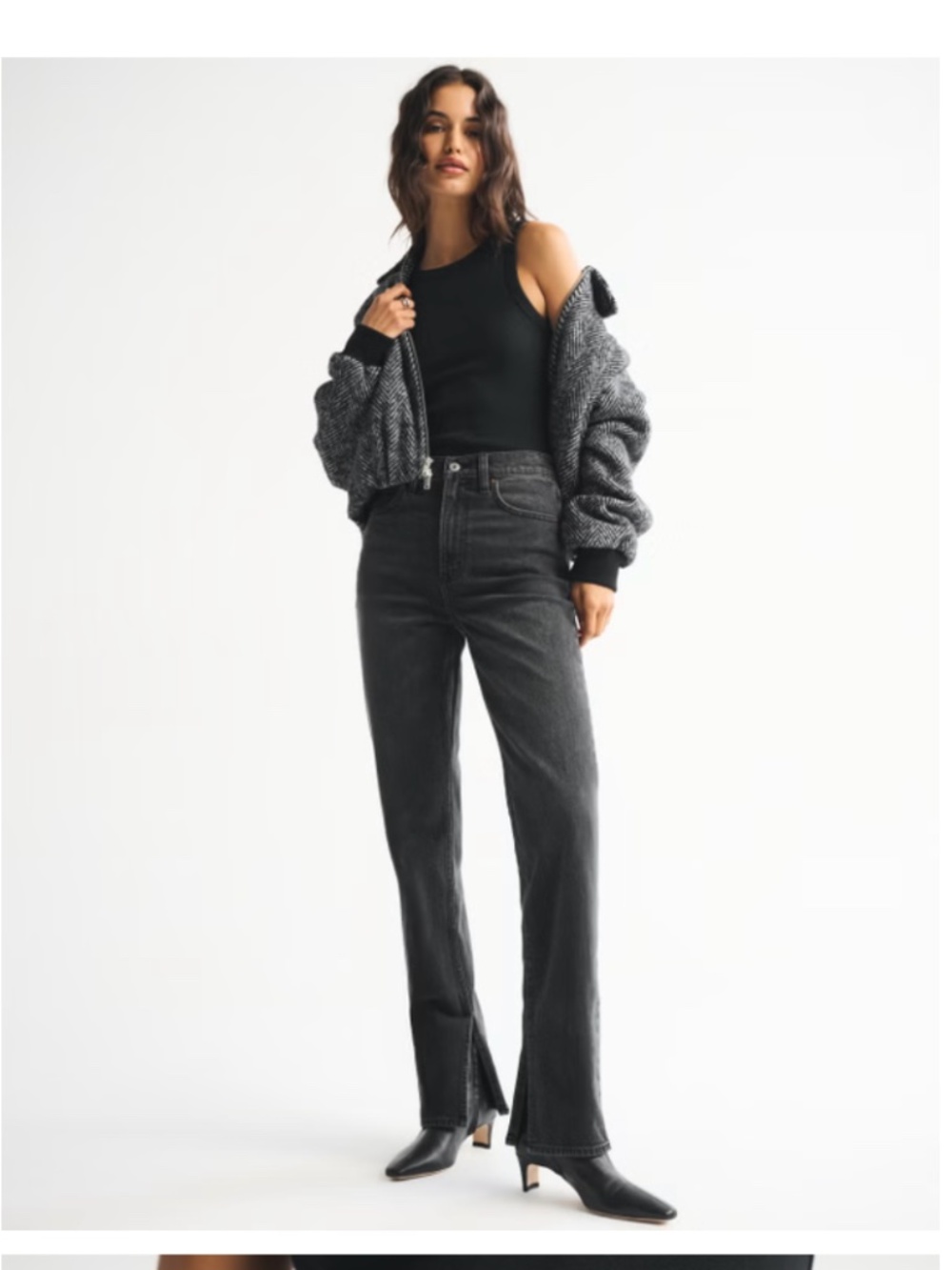 NWT Abercrombie 90s high rise straight washed black 26